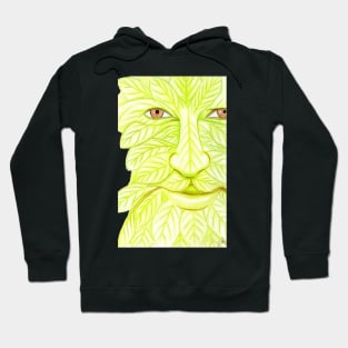 Man of the Forest, Green Man- Bright Red Hoodie